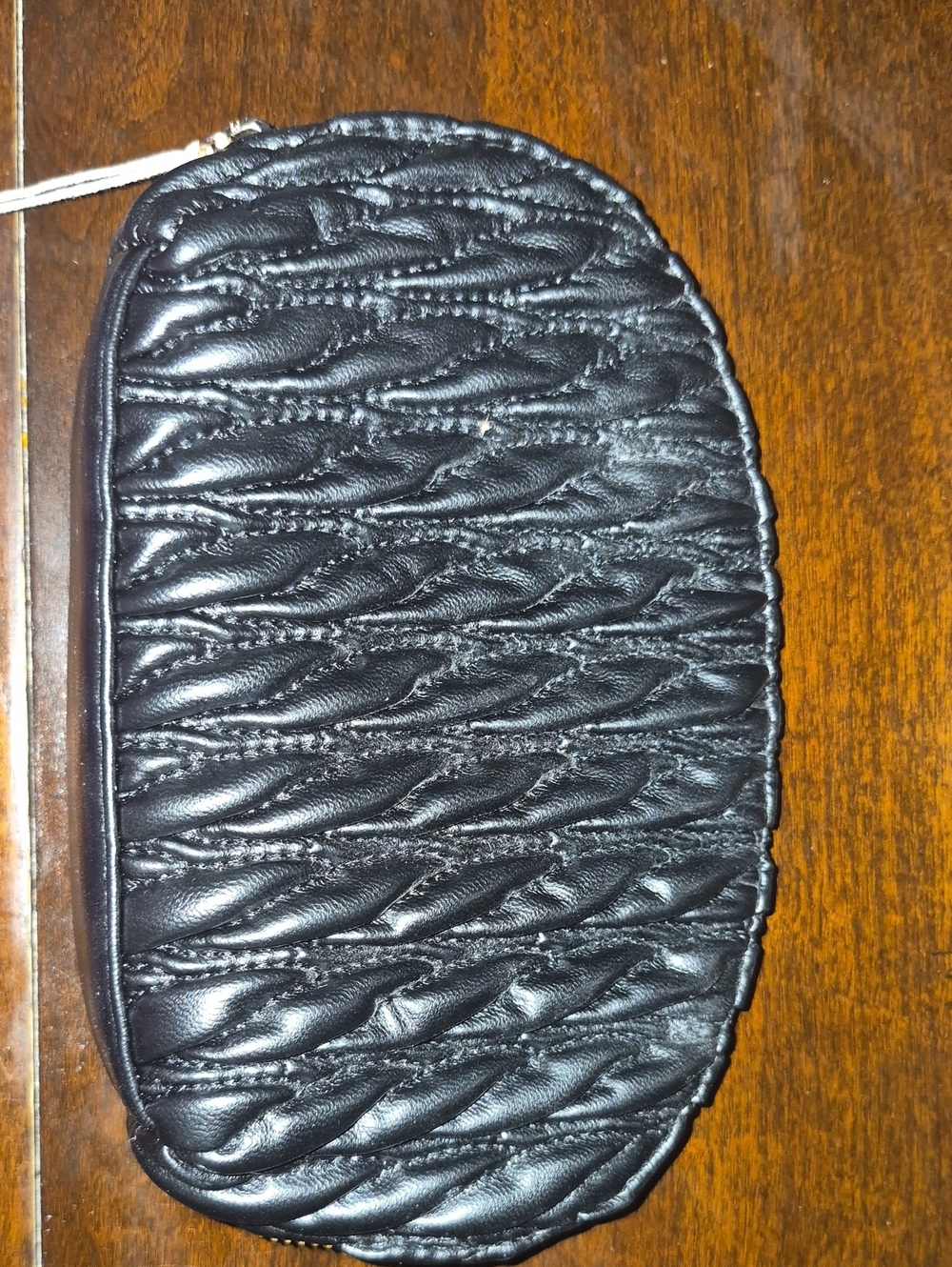 a new day Black Quilted Cosmetic Pouch